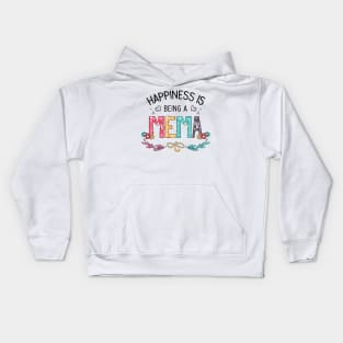 Happiness Is Being A Mema Wildflowers Valentines Mothers Day Kids Hoodie
